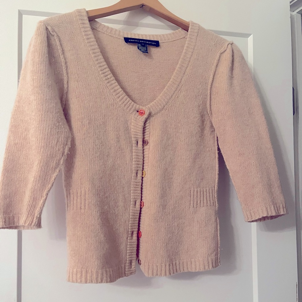 French Connection Womens Colorful Buttons Cardigan Sweater Size: M